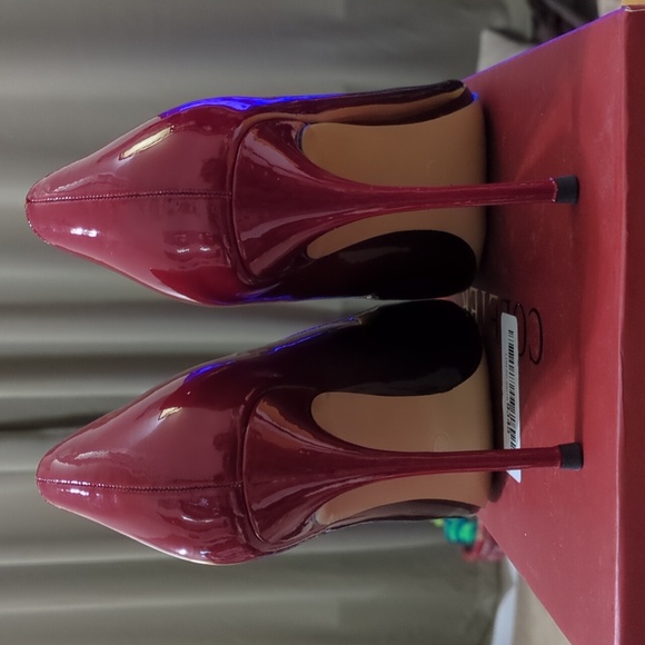 Hombre Red And Black Stiletto 4 Inch Heels Size 10.5 - Picture 4 of 9